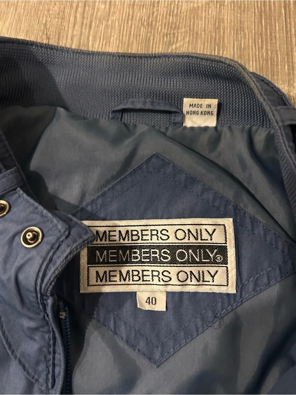 Vintage Members Only Navy Blue Bomber Jacket Size 40 Flaws